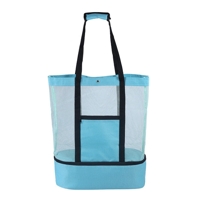 Mesh Beach Bag with Insulated Cooler